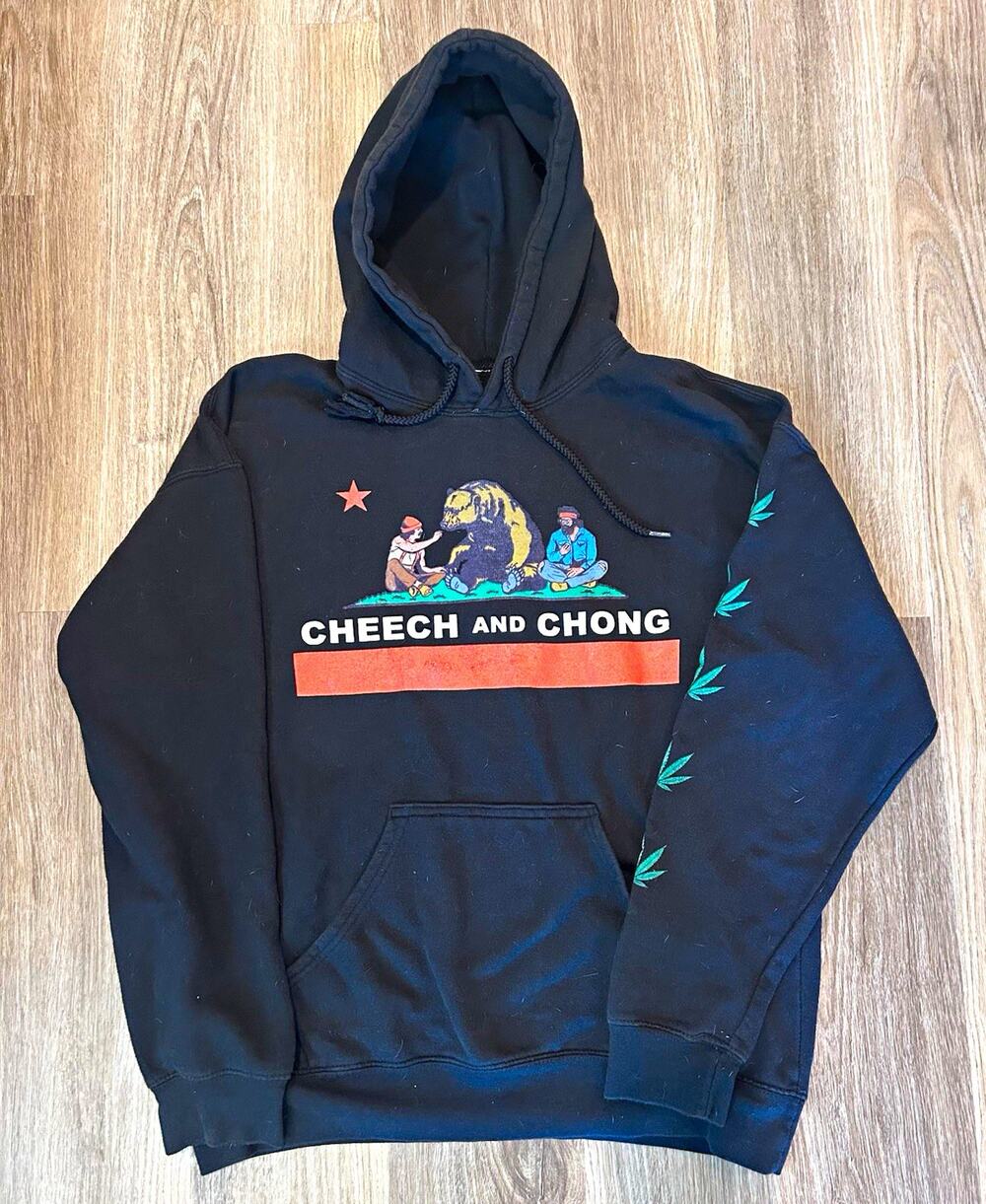 Cheech & Chong Men's Logo M Black Pullover Hoodie Stoner Eclectic Grandpa